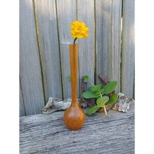 Vintage Longneck Hardwood Bud Vase, Romantic Gift For Women